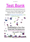 Statistics for the Social Sciences A General Linear Model Approach 1st Edition Warne Test Bank .pdf