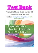 TEST BANK Psychiatric Mental Health Nursing 8th edition by Shelia Vide beck |Chapter 1-24 Complete Test Bank|