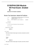 G150 / PHA1500 Module 06 Final Exam-2 (Newest 2022): Structure and Function of the Human Body: Rasmussen College
