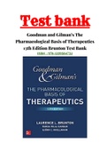 Goodman and Gilman’s The Pharmacological Basis of Therapeutics 13th Edition Brunton Test Bank | ALL 71 CHAPTERS | TEST BANK | COMPLETE GUIDE A+