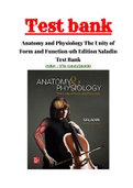 Anatomy and Physiology The Unity of Form and Function 9th Edition Saladin Test Bank ALL 29 CHAPTERS |TEST BANK |COMPLETE GUIDE A+