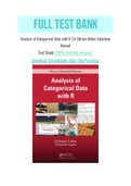 Analysis of Categorical Data with R 1st Edition Bilder Solutions Manual with Question and Answers, From Chapter 1 to 24