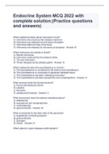 Endocrine System MCQ 2022 with complete solution&semi;&lpar;Practice questions and answers&rpar;