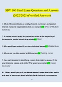 SDV 100 STUDY BUNDLE PACK SOLUTION (Questions and Answers )(2022/2023) (Verified Answers)
