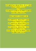 ATI MENTAL HEALTH A , B , C ,2019 PROCTORED EXAM AND ATI MENTAL HEALTH PROCTORED 2019 RETAKE EXAM | 100% VERIFIED ANSWERS