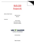 BUSI 330 - Project #1 GRADED A