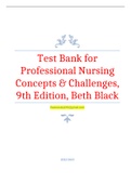 Test Bank for Professional Nursing Concepts & Challenges&comma; 9th Edition&comma; Beth Latest update Questions and Answers