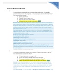 NURS 318 Focus on Mental Health Exam Updated Graded A 