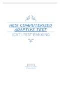 HESI CAT exam Test Bank. All new for 2022!/ HESI Computerized Adaptive Testing (CAT) Test Bank With Rationales.