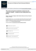 The interconnections between maternal and newborn health evidence and implications for policy