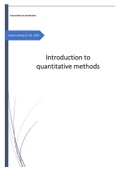 Pre- master A&C - Samenvatting Introduction to quantitative methods