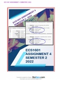  ECS 1601 ASSIGHNMENT 4 SEMESTER 2 2022 ( A+ GRADED 100% VERIFIED)