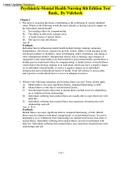 Psychiatric-Mental Health Nursing 8th Edition Test Bank,  By Videbeck 
