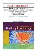Test Bank for Essentials of Pathophysiology&colon; Concepts of Altered States&comma; 4th Edition Porth