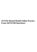 ATI RN Mental Health Online Practice Exam 2019 B (60 Questions).
