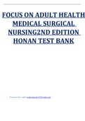 FOCUS ON ADULT HEALTH MEDICAL SURGICAL NURSING 2ND EDITION HONAN TEST BANK