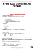 Revised NCLEX Study Guide Latest 2022-2023