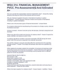 WGU 214&period; FINANCIAL MANAGEMENT PVCC&period; Pre-Assessment&lpar;Q And A&rpar;Graded A&plus;