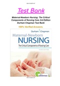 Maternal-Newborn Nursing: The Critical Components of Nursing Care 3rd Edition Durham Chapman Test Bank
