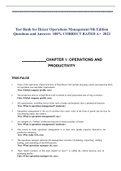 Test Bank for Heizer Operations Management 9th Edition Questions and Answers  100&percnt; CORRECT RATED A&plus;  2022