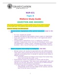 NUR 631  Topic 8  Midterm Study Guide (QUESTION AND ANSWER) 