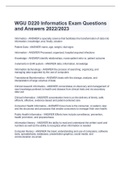 WGU D220 Informatics Exam Questions and Answers 2022&sol;2023