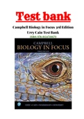 Campbell Biology in Focus 3rd Edition Urry Cain Test Bank |ALL CHAPTERS 1- 43 |Complete Guide A+ | ISBN 13: 978-0134710679
