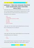 MODULE 1 PRN1032 DOSAGE PRACTICE  QUIZ QUESTIONS AND ANSWERS  2024&sol;2025