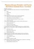 Complete Test Bank Pharmacotherapy Principles And Practice 4th Edition  Questions & Answers with rationales &lpar;Chapter 1-102&rpar;