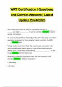 WRT CERTIFICATION &lpar;WATER RESTORATION TECHNICIAN&rpar; BUNDLED EXAMS&colon;&colon;&colon;&colon; QUESTIONS AND CORRECT ANSWERS &vert; LATEST UPDATE 2024&sol;2025