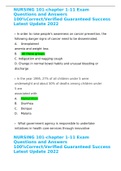 NURSING 101-chapter 1-11 Exam Questions and Answers 100&percnt;Correct&sol;Verified Guaranteed Success Latest Update 2022