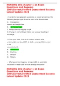NURSING 101-chapter 1-11 Exam Questions and Answers 100&percnt;Correct&sol;Verified Guaranteed Success Latest Update 2022