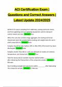 ACI Certification Exam &vert; Questions and Correct Answers &vert; Latest Update 2024&sol;2025