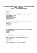 Complete Test Bank Psychopharmacology Drugs the Brain and Behavior 3rd Edition Meyer Questions & Answers with rationales (Chapter 1-20)