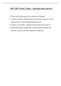 NSG 3012 Week 3 Quiz &ndash; Question and Answers