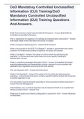 DoD Mandatory Controlled Unclassified Information (CUI) Training/DoD Mandatory Controlled Unclassified Information (CUI) Training Questions And Answers.