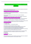 Pharmacology Exam 1 new 2022 exam solution