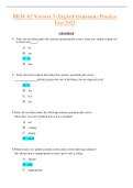 HESI A2 (English Grammar) Latest 2023 / 2024 Practice Test  (ACTUAL EXAM ) Questions and Answers (Solved)