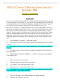 HESI A2 Exam Latest 2023 / 2024(Reading Comprehension) Test Bank GRADED A+ (ACTUAL EXAM ) Questions and Answers (Solved)