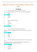 HESI A2 Exam Version 3 (Vocabulary) Practice Test 2022