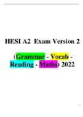 2023 HESI A2 Exam (28 Versions ) BUNDLE (English - Grammar - Vocab - Reading - Maths - Chemistry - Health Information Systems - Anatomy and Physiology  etc.)  Latest 