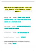 RERA REAL ESTATE REGULATORY AUTHORITY EXAM UPDATED QUESTIONS WITH CORRECT ANSWERS