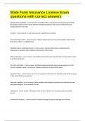 State Farm Insurance License Exam questions with correct answers