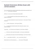 Eyelash Extensions Written Exam with correct answers
