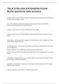 TDLR EYELASH EXTENSION EXAM BLBA questions with answers