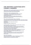 CMC MIDTERM 2 QUESTIONS WITH CORRECT ANSWERS&period;