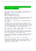 CMC TEST REVIEW QUESTIONS WITH VERIFIED ANSWERS&period;