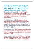 WGU C702 Forensics and Network  Intrusion Final Exam &lpar;Latest 2023&sol;  2024&rpar; 200&plus; Grade A Questions and  Verified Answers&vert; 100&percnt; Correct