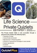 IEB Life Science 2022: Private Quizlets Access 