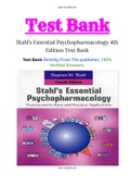 Stahl&rsquo;s Essential Psychopharmacology 4th Edition Test Bank